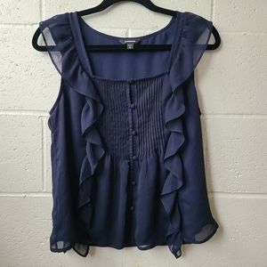 Express Ruffle Square Neck Tank